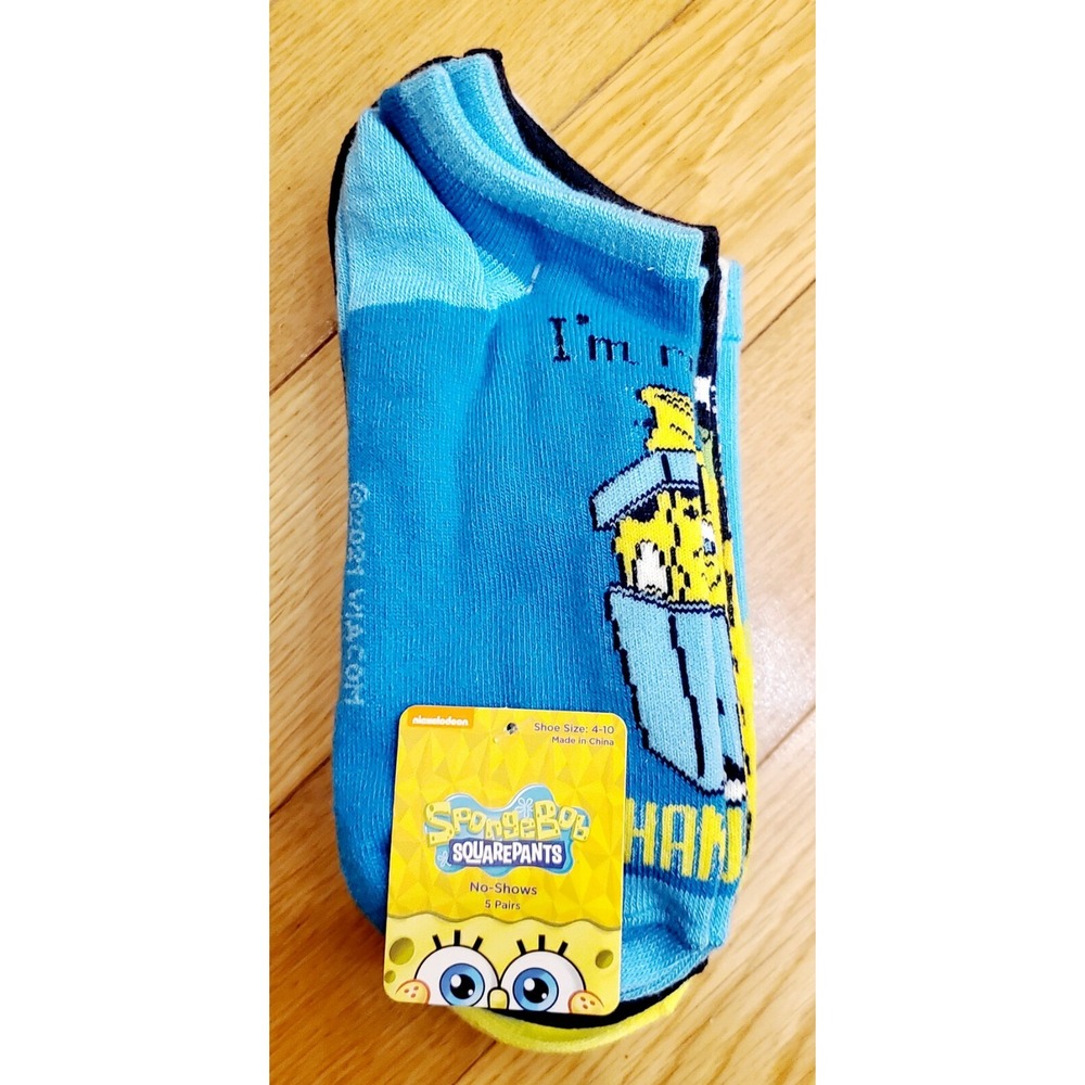SpongeBob SquarePants Hanukkah No Show Socks 5 Pairs New‎ Kidcore